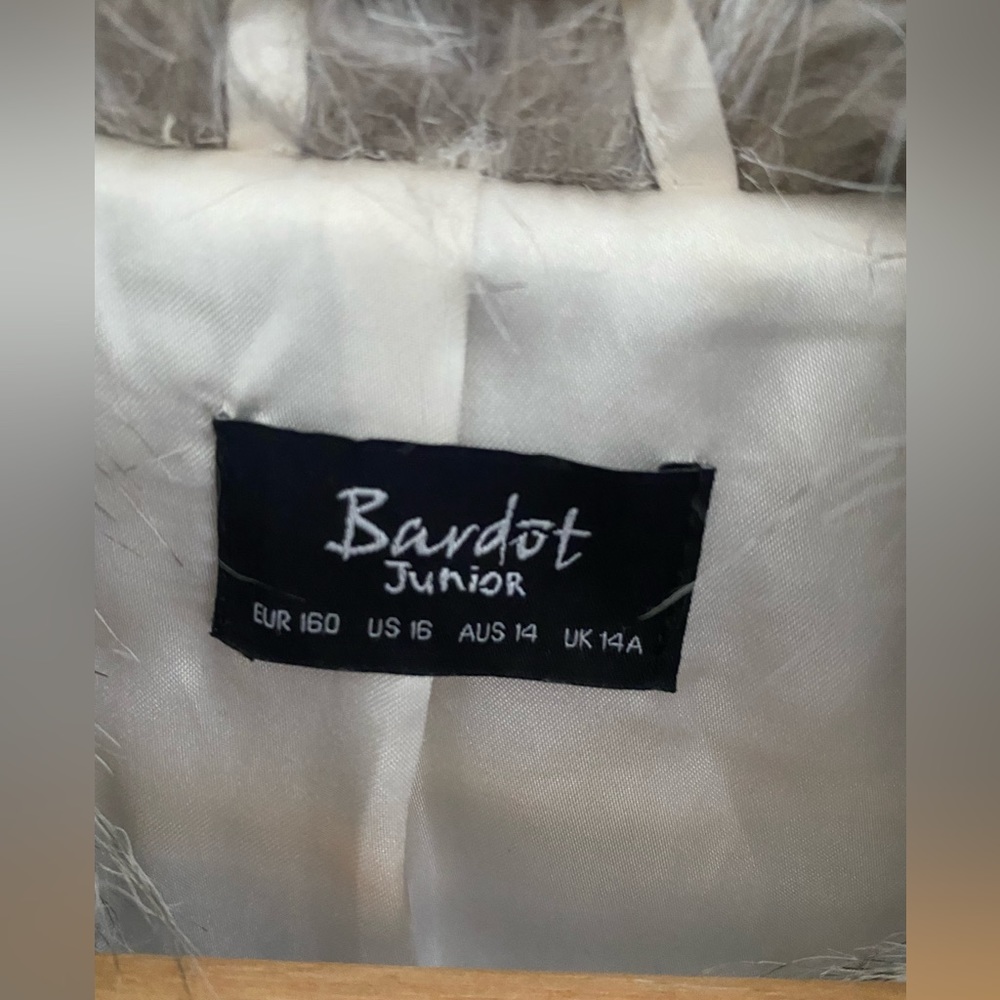 Bardot Junior silver/grey faux fur jacket - Picture 6 of 8